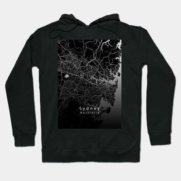 Sydney Australia City Map dark Hoodie by Robin-Niemczyk